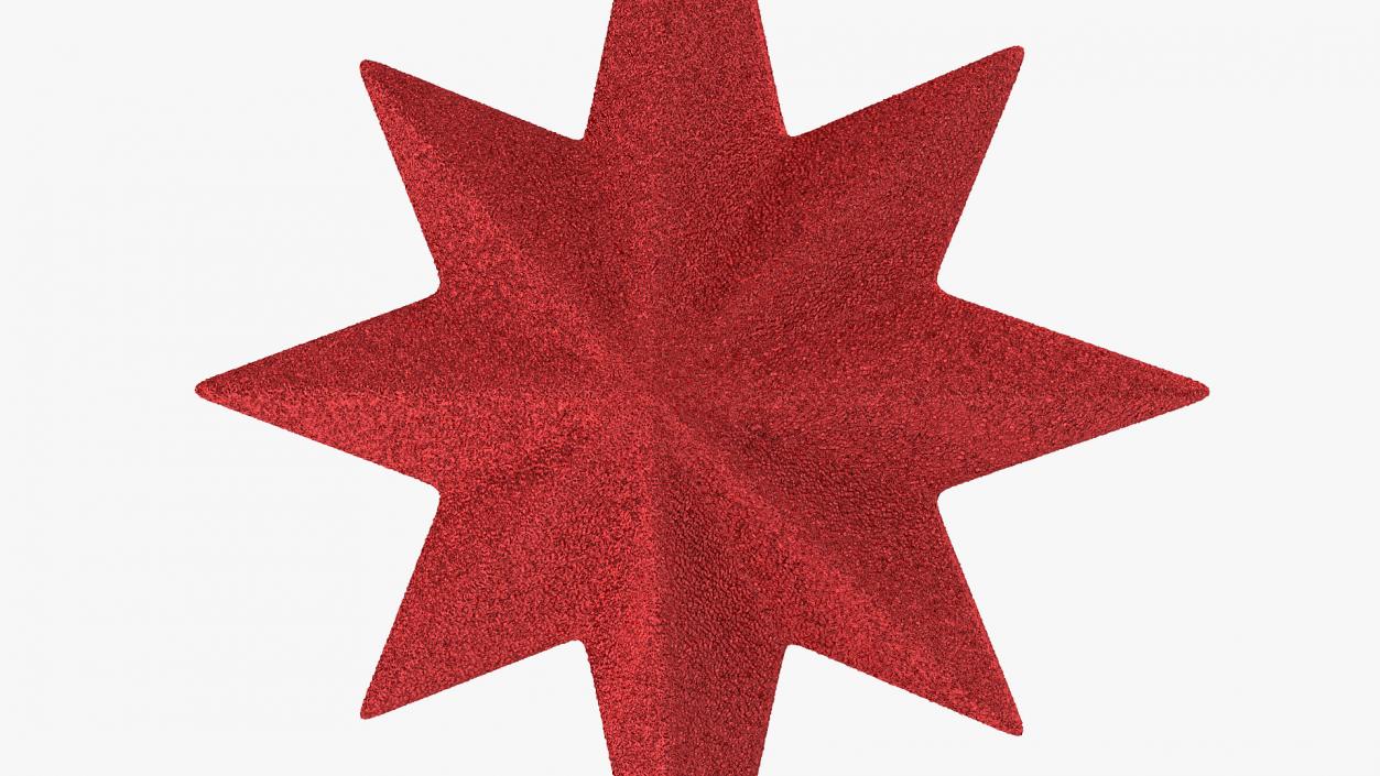 3D Holiday Red Star Christmas Tree Topper model