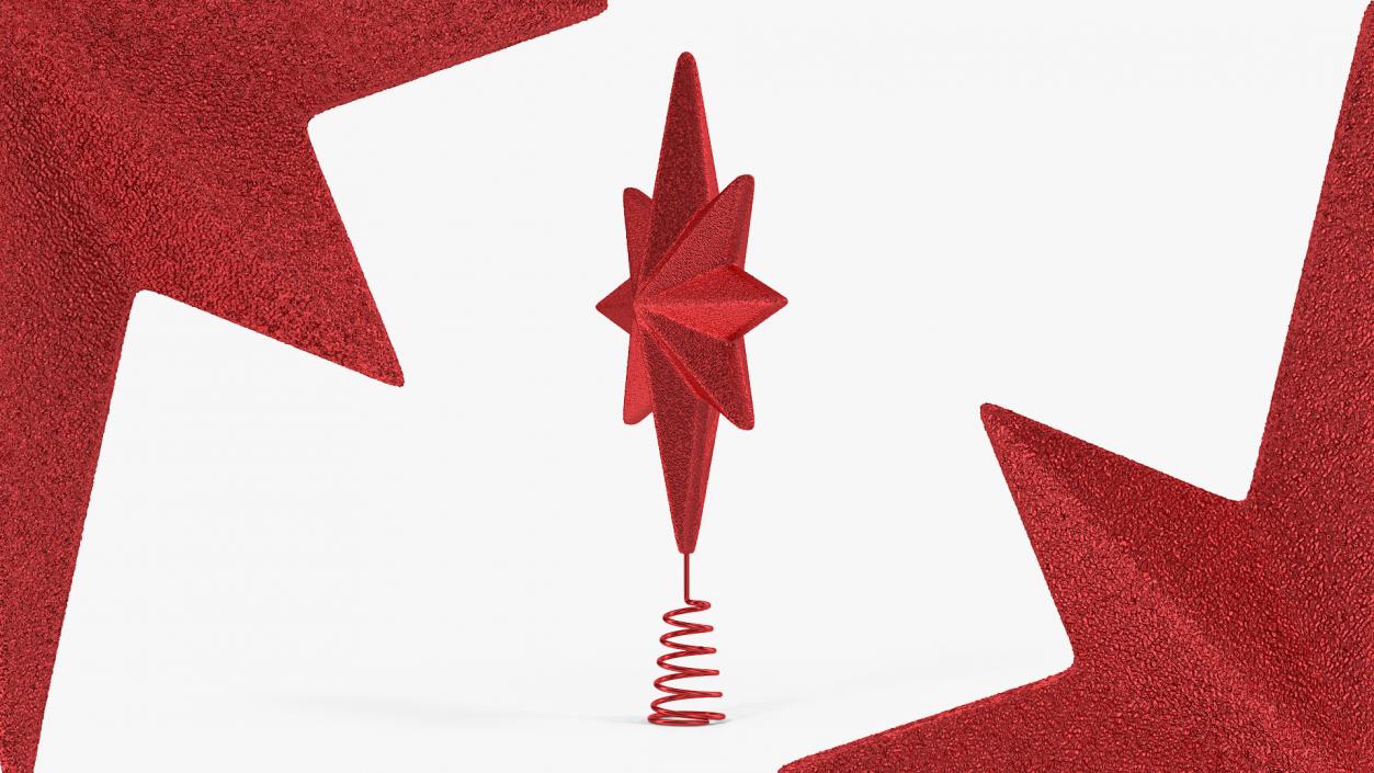 3D Holiday Red Star Christmas Tree Topper model