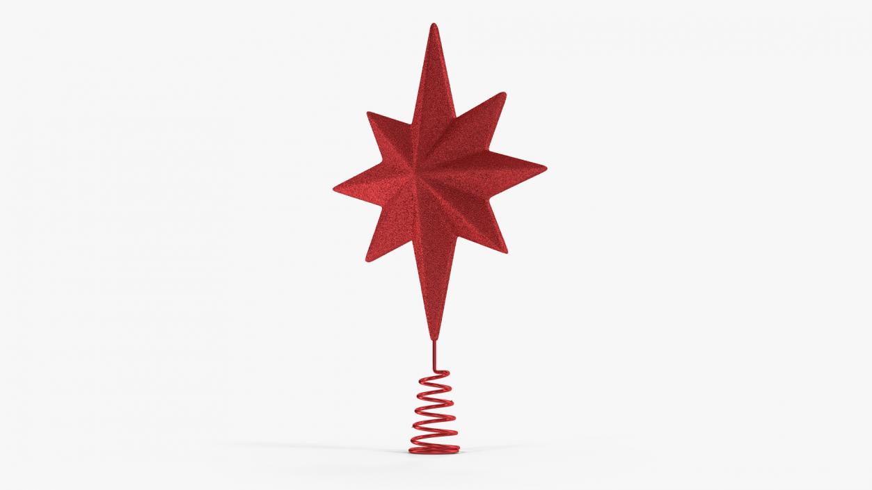 3D Holiday Red Star Christmas Tree Topper model