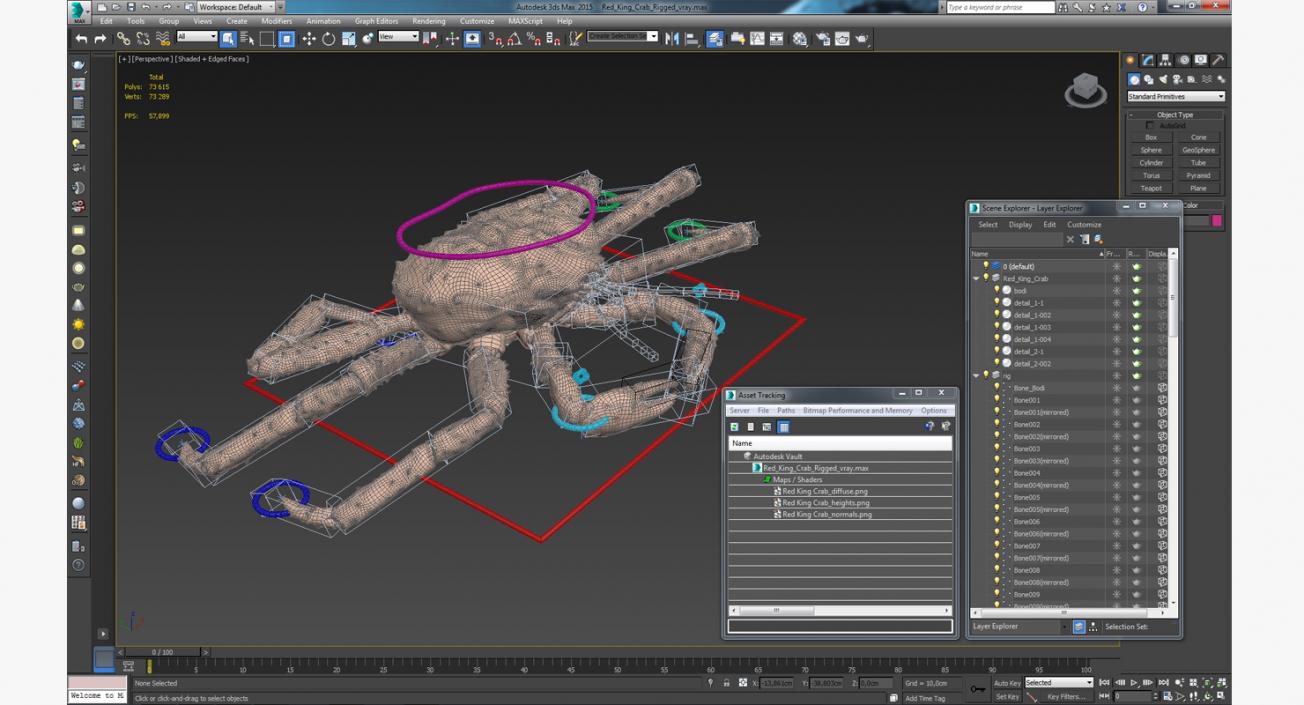 3D model Red King Crab Rigged