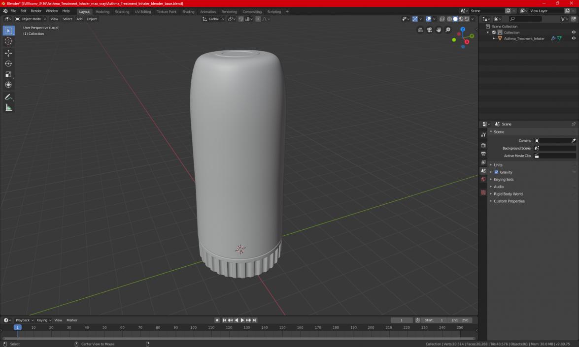 Asthma Treatment Inhaler 3D model