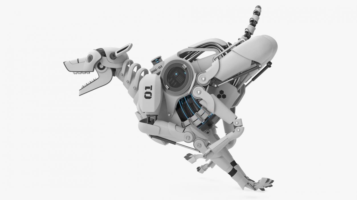 Futuristic Robotic Dog White Rigged for Cinema 4D 3D model