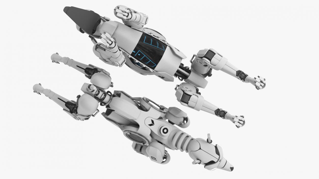 Futuristic Robotic Dog White Rigged for Cinema 4D 3D model