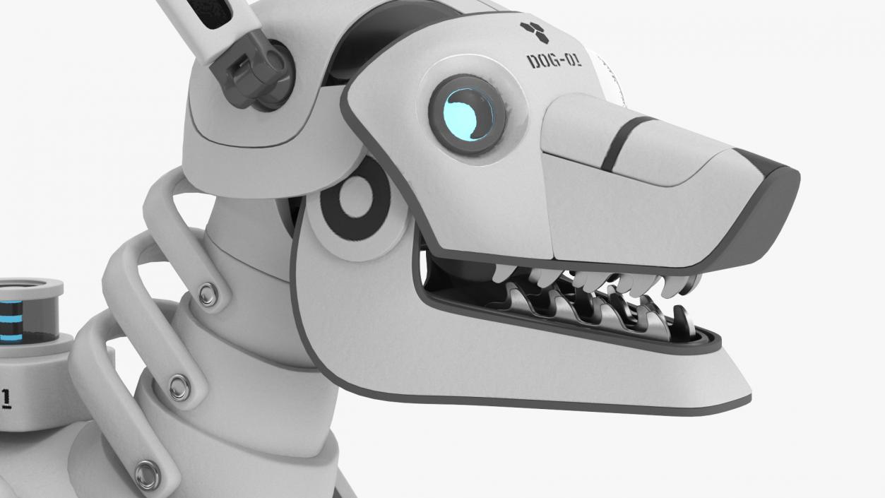 Futuristic Robotic Dog White Rigged for Cinema 4D 3D model