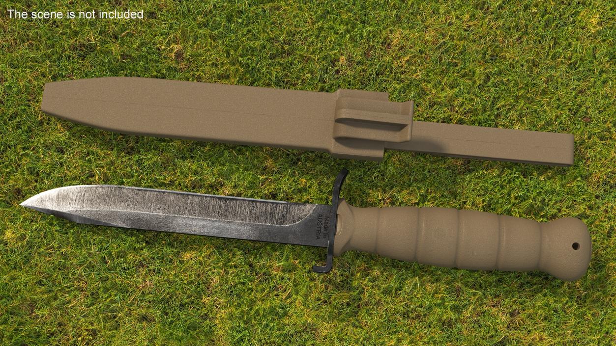 3D Glock Field Knife Dark Earth model