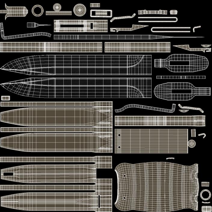 3D Glock Field Knife Dark Earth model