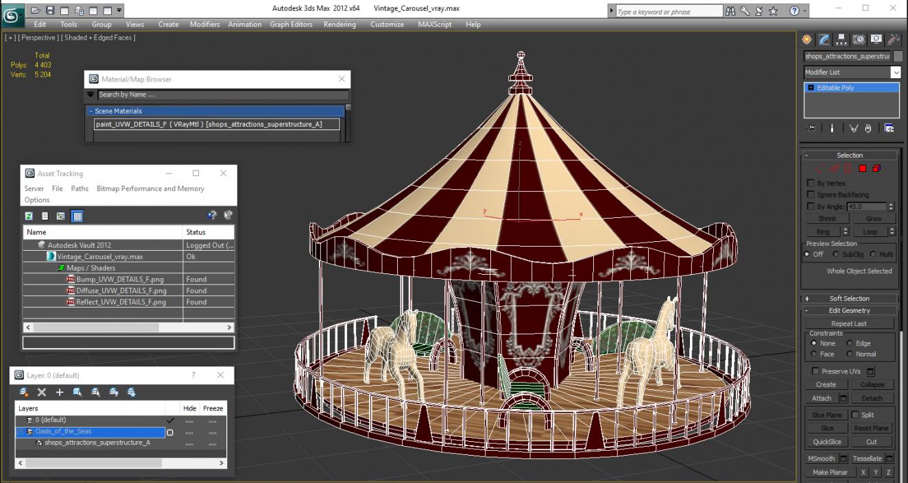 3D Vintage Carousel