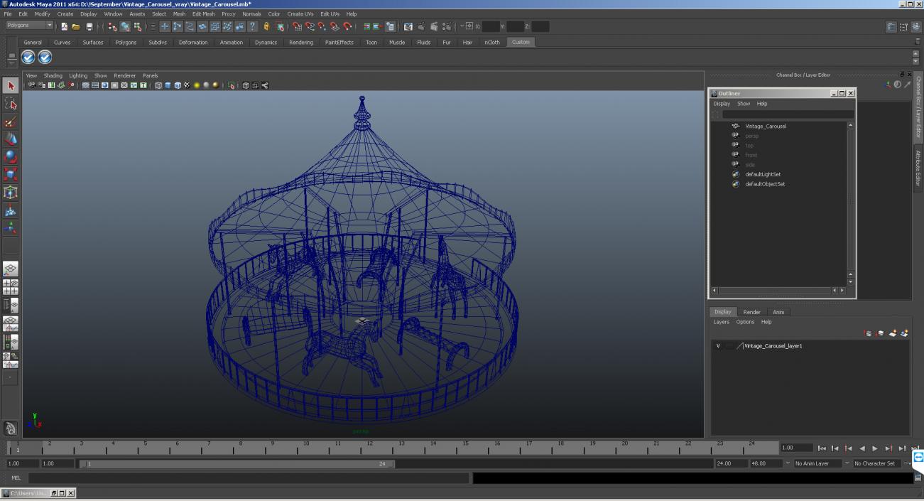 3D Vintage Carousel