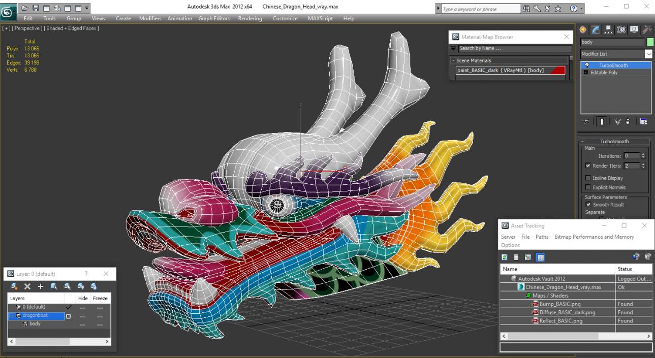 Chinese Dragon Head 3D model