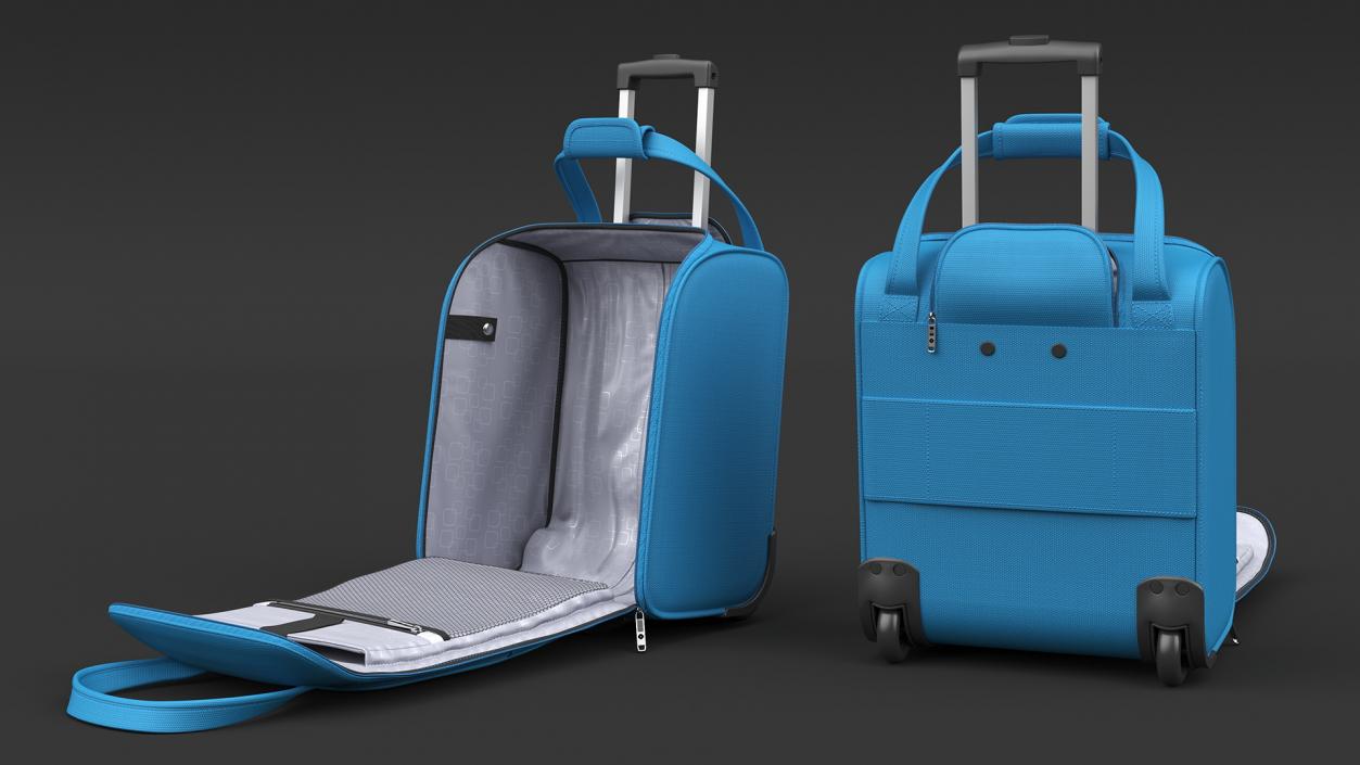 Blue Open Softshell Luggage 3D