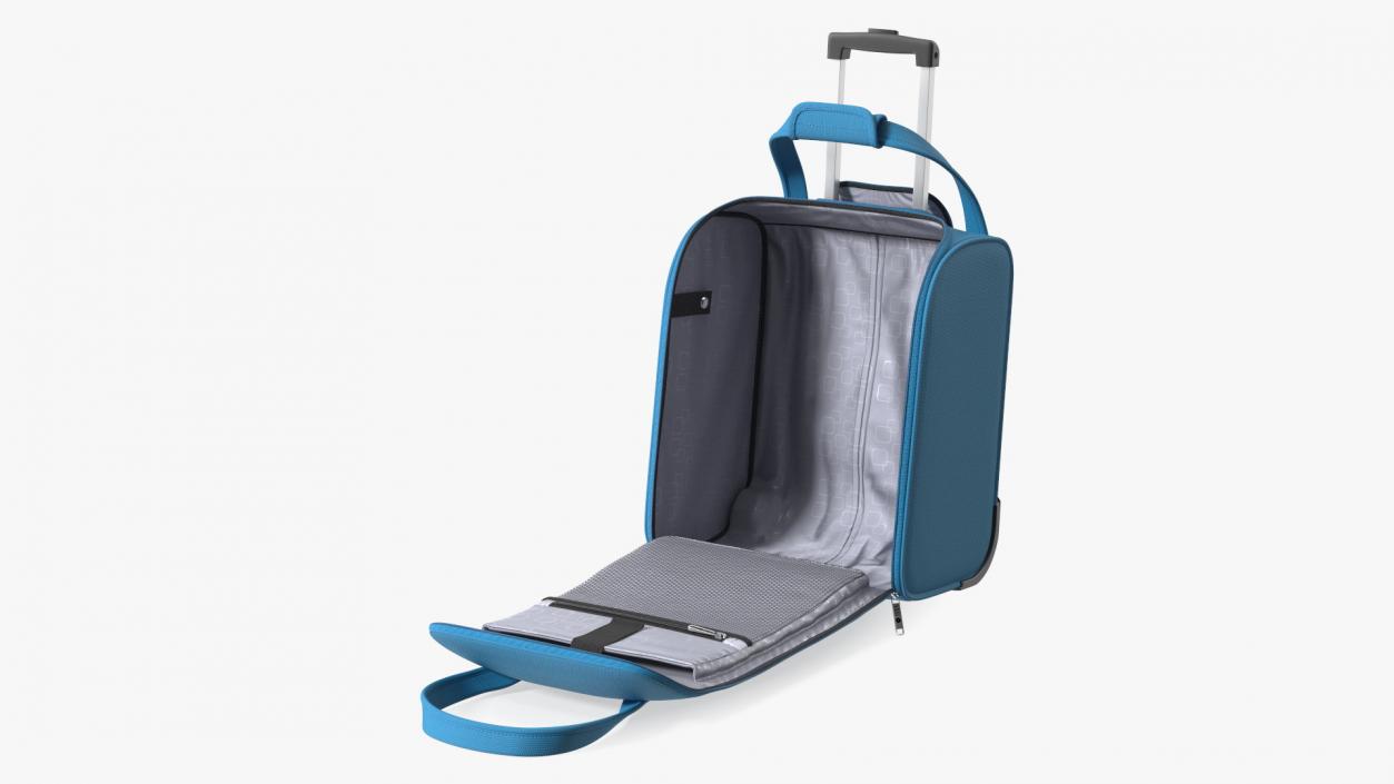 Blue Open Softshell Luggage 3D