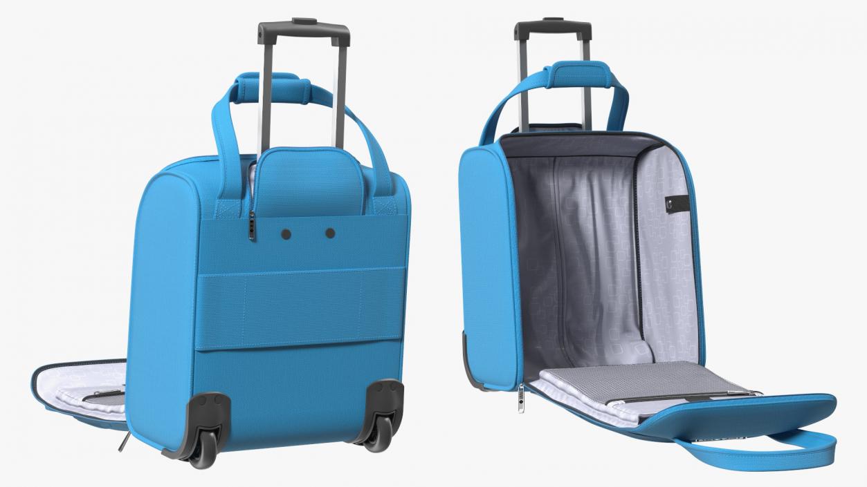 Blue Open Softshell Luggage 3D