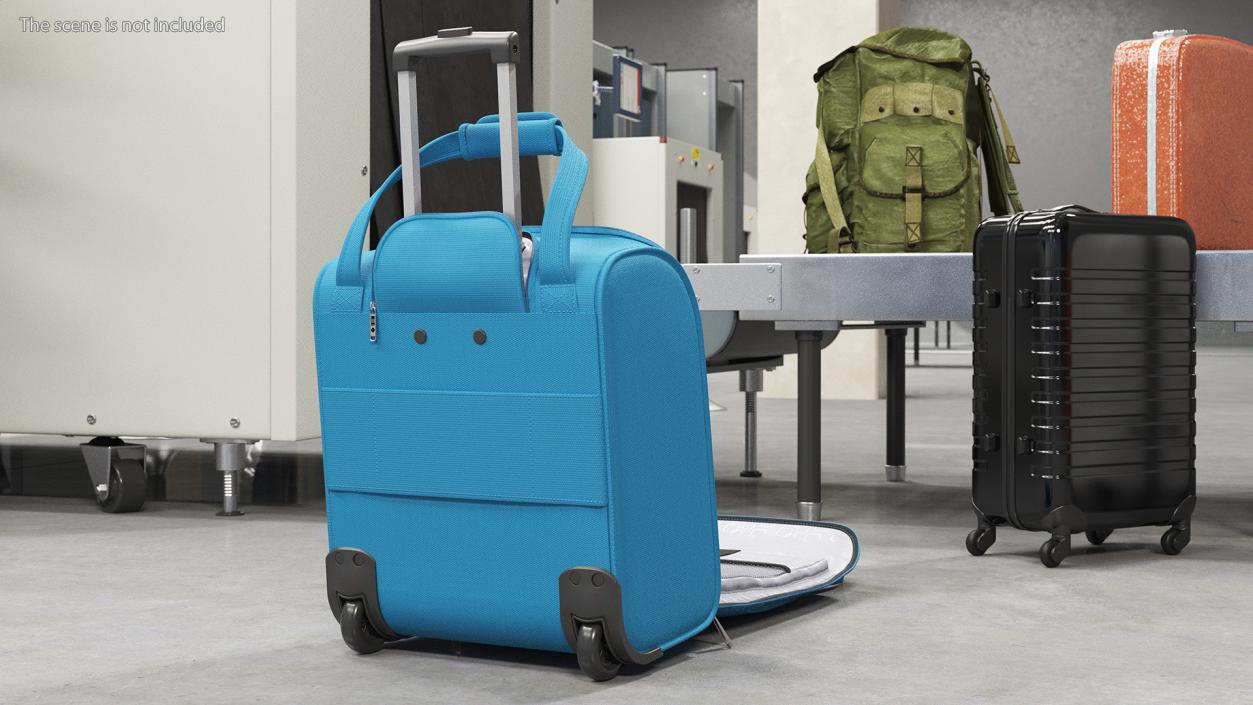 Blue Open Softshell Luggage 3D