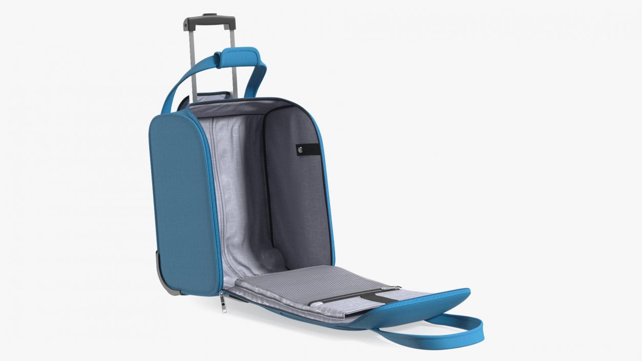 Blue Open Softshell Luggage 3D