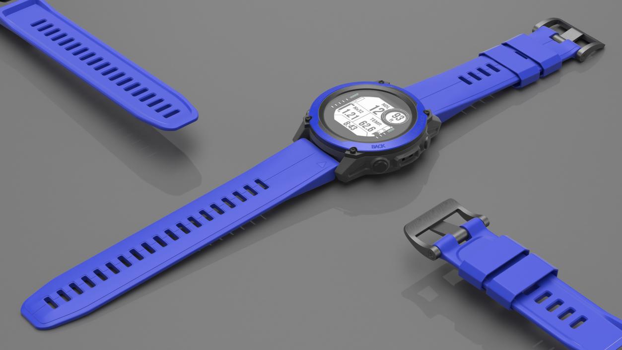 3D Active-Sport Smartwatch Blue model