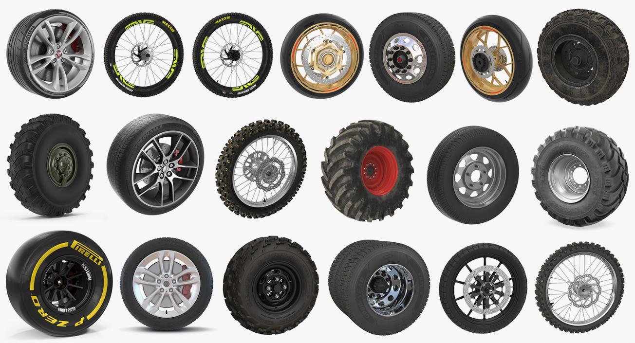 3D Wheels Big 3D Models Collection 4 model