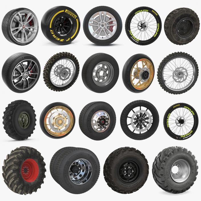 3D Wheels Big 3D Models Collection 4 model