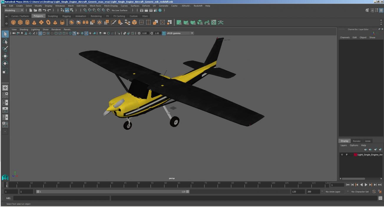 3D Light Single Engine Aircraft model