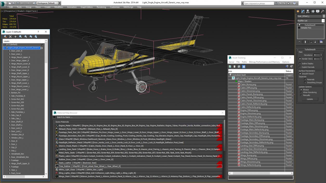 3D Light Single Engine Aircraft model