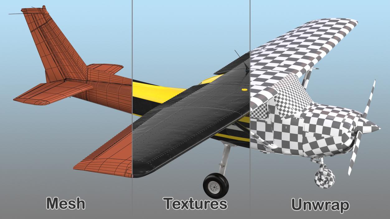 3D Light Single Engine Aircraft model