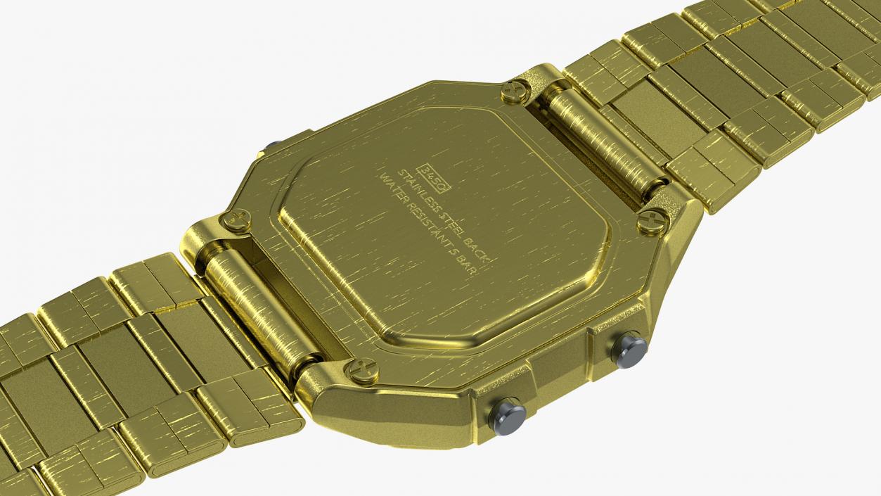 3D Golden Classic Electronic Watch