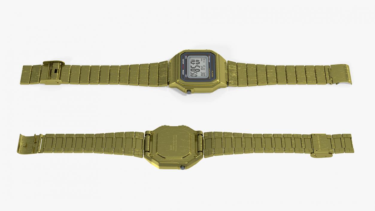 3D Golden Classic Electronic Watch