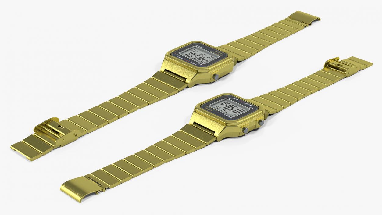 3D Golden Classic Electronic Watch