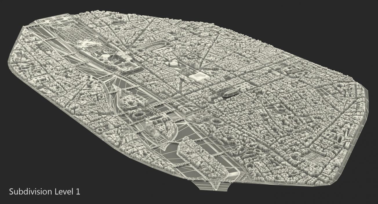 3D Paris Skyline model