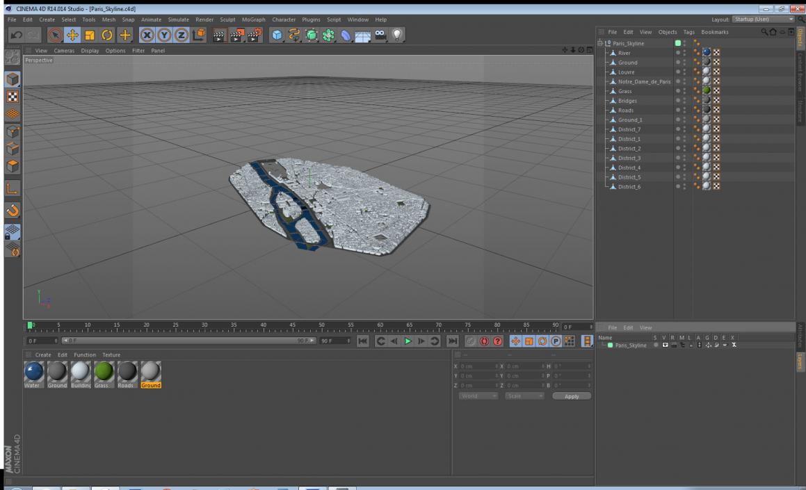 3D Paris Skyline model