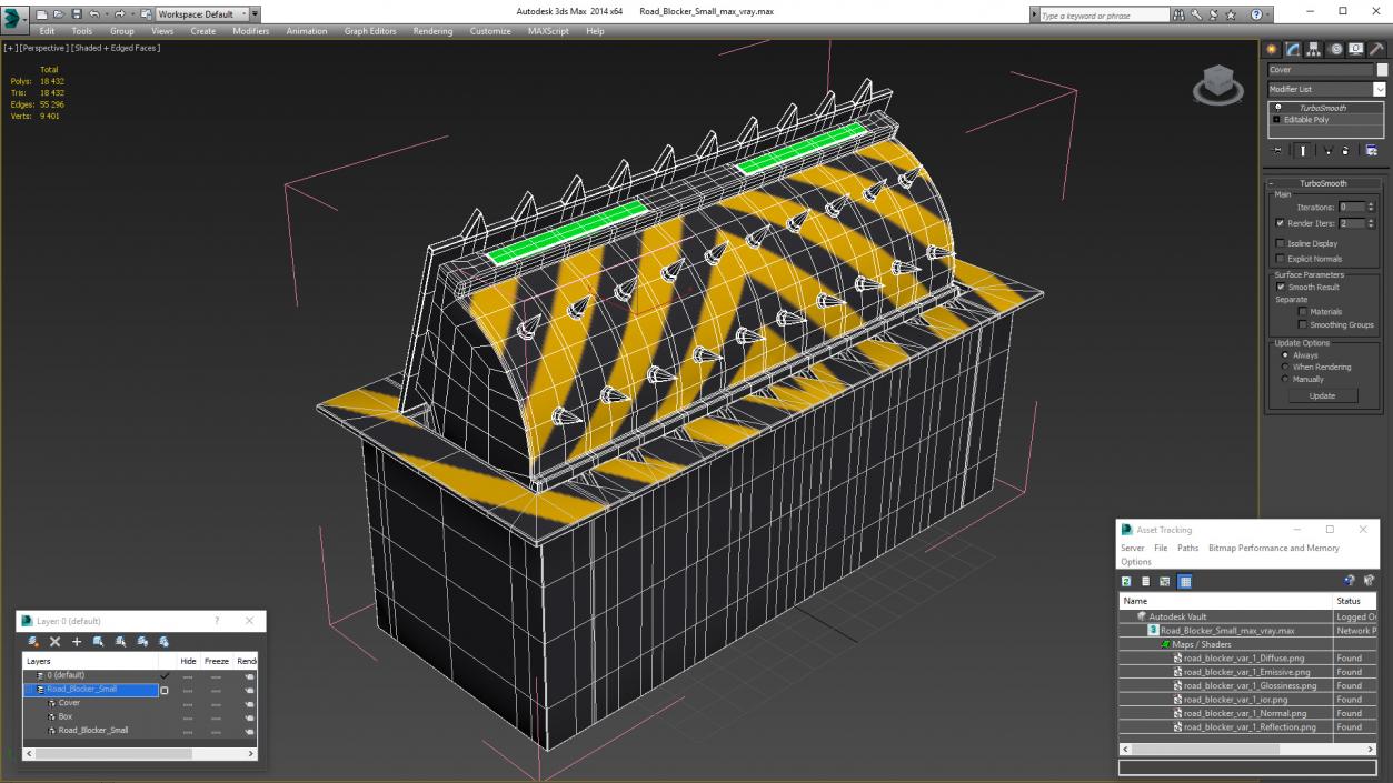 3D Road Blocker Small model