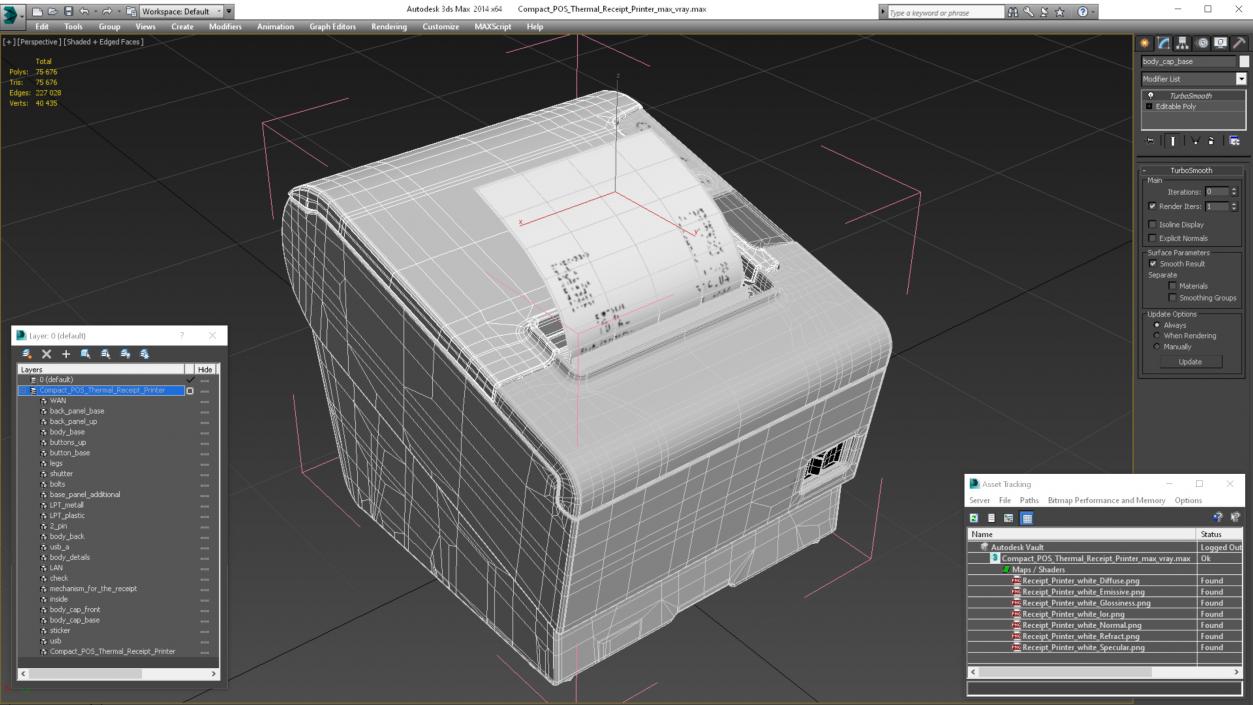 3D model Compact POS Thermal Receipt Printer