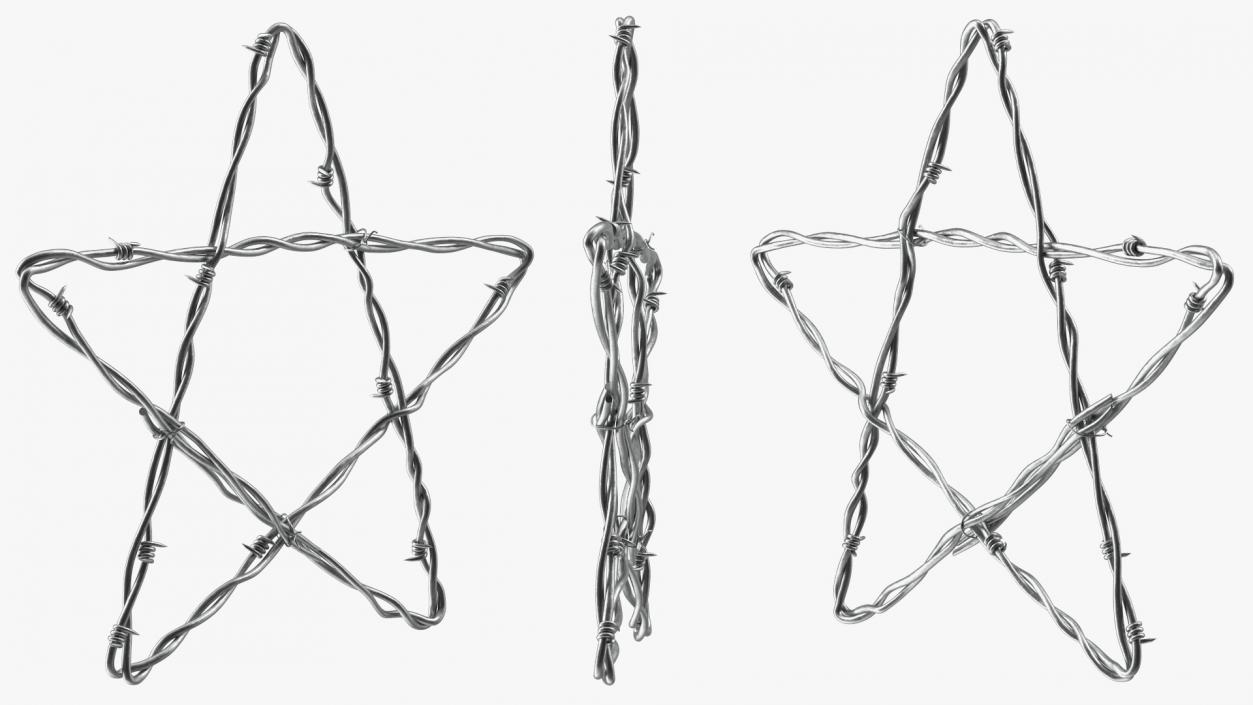 3D Barbed Wire Star