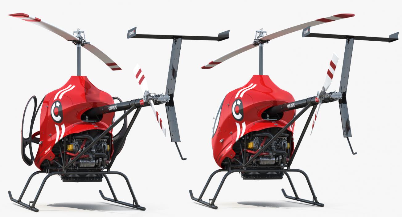 Sport Helicopter Cicare 8 Rigged 3D