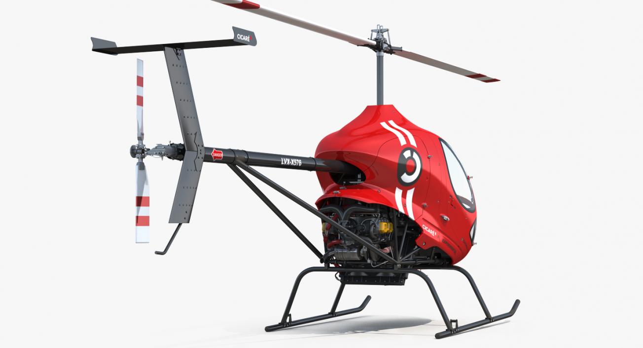 Sport Helicopter Cicare 8 Rigged 3D