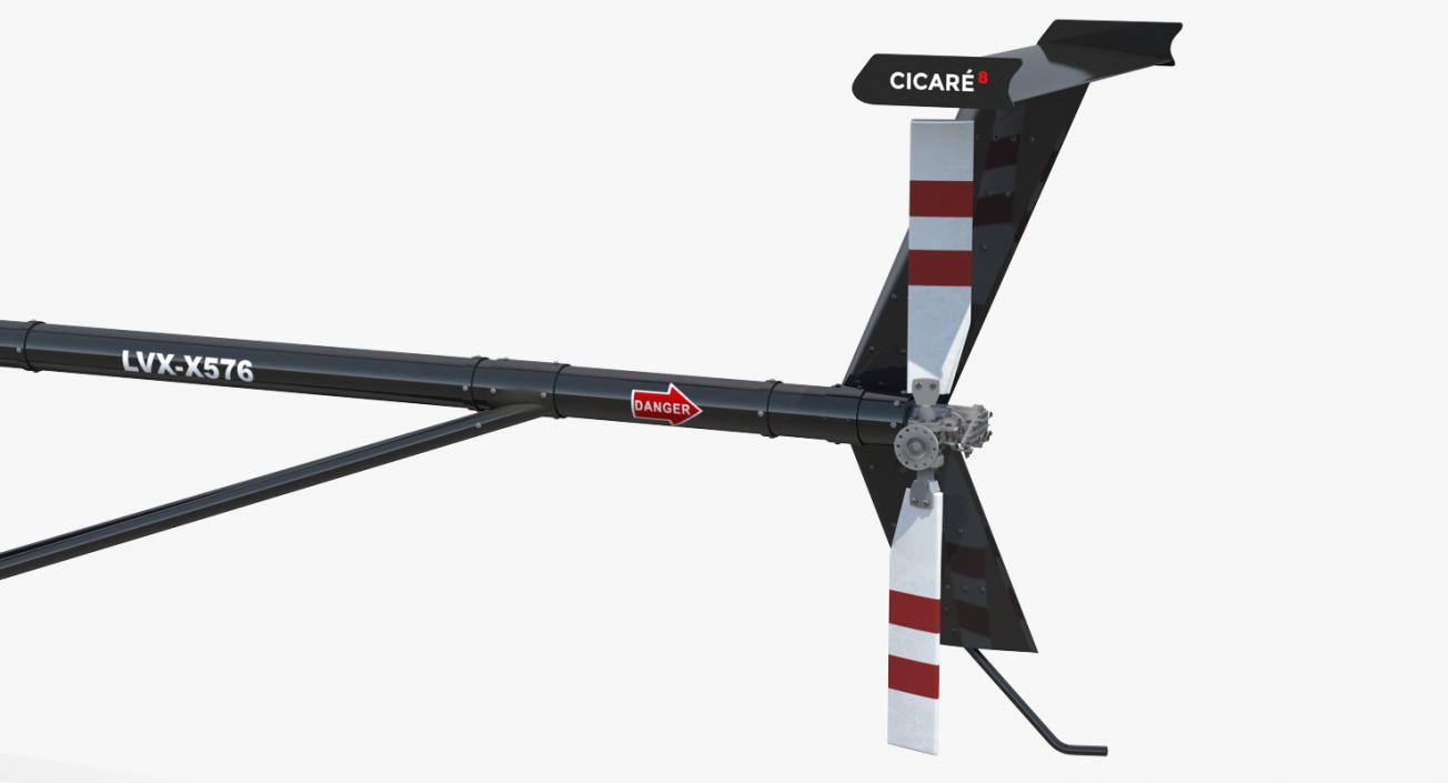 Sport Helicopter Cicare 8 Rigged 3D