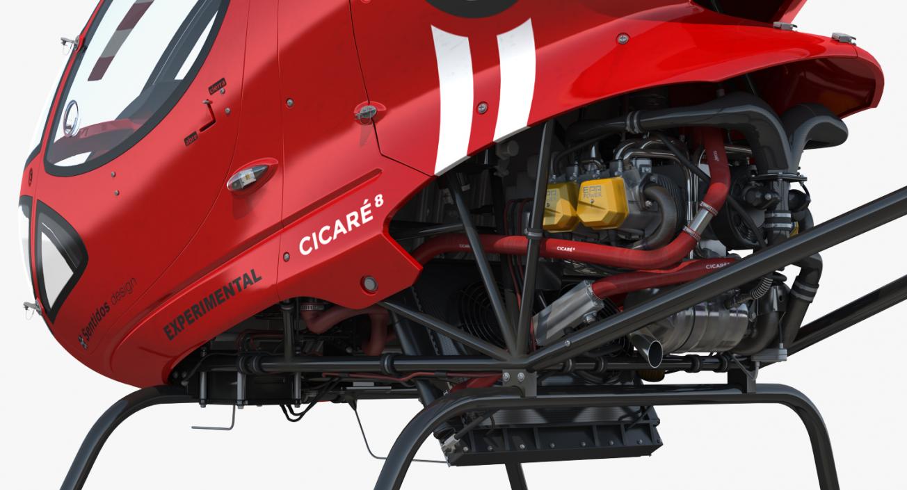 Sport Helicopter Cicare 8 Rigged 3D