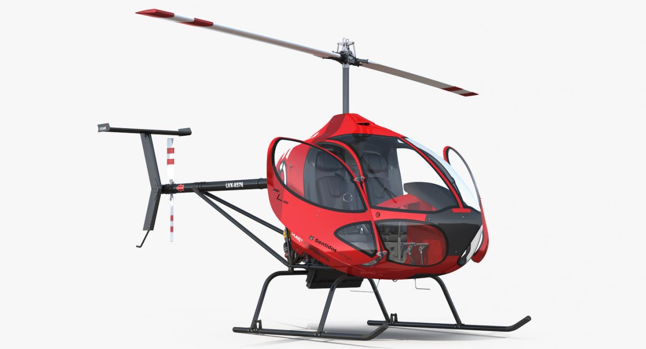 Sport Helicopter Cicare 8 Rigged 3D