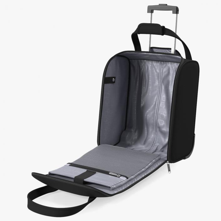 3D Black Open Softshell Luggage model