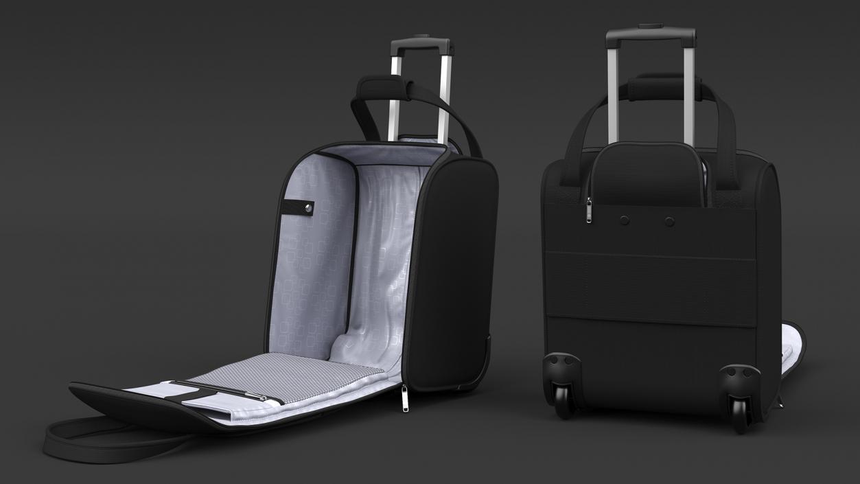 3D Black Open Softshell Luggage model