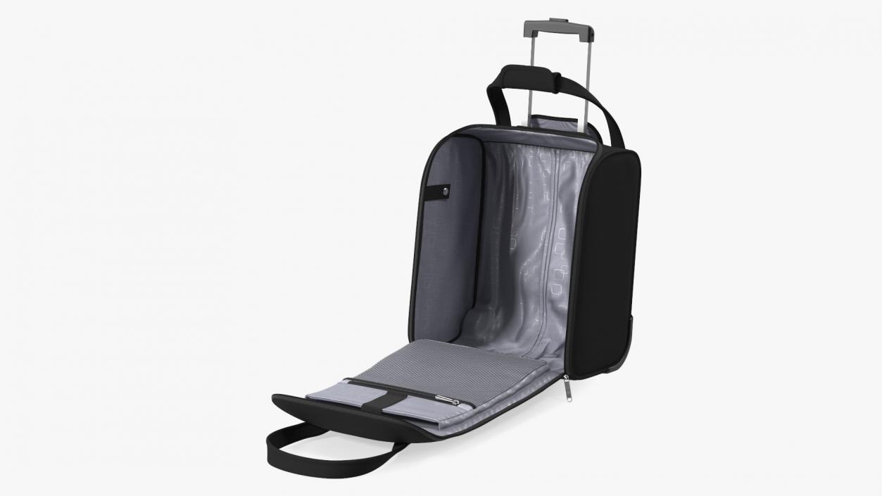 3D Black Open Softshell Luggage model