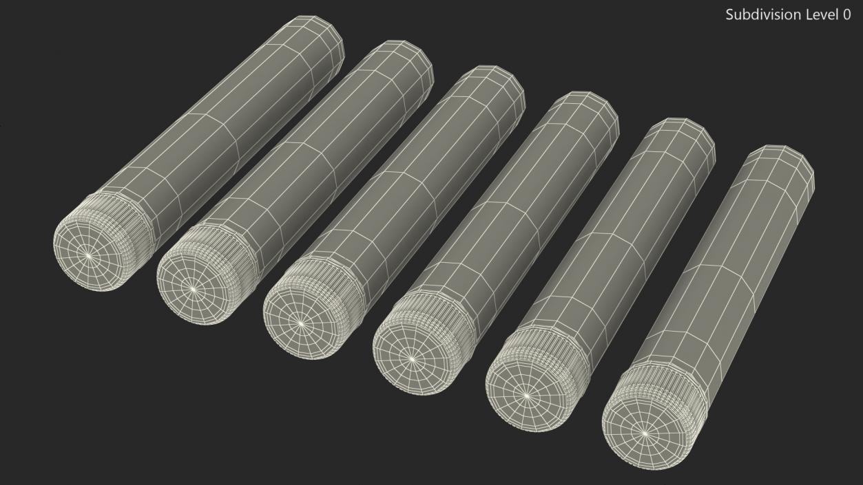 Culture Tubes with Screw Cap and Round Bottom Set 3D model