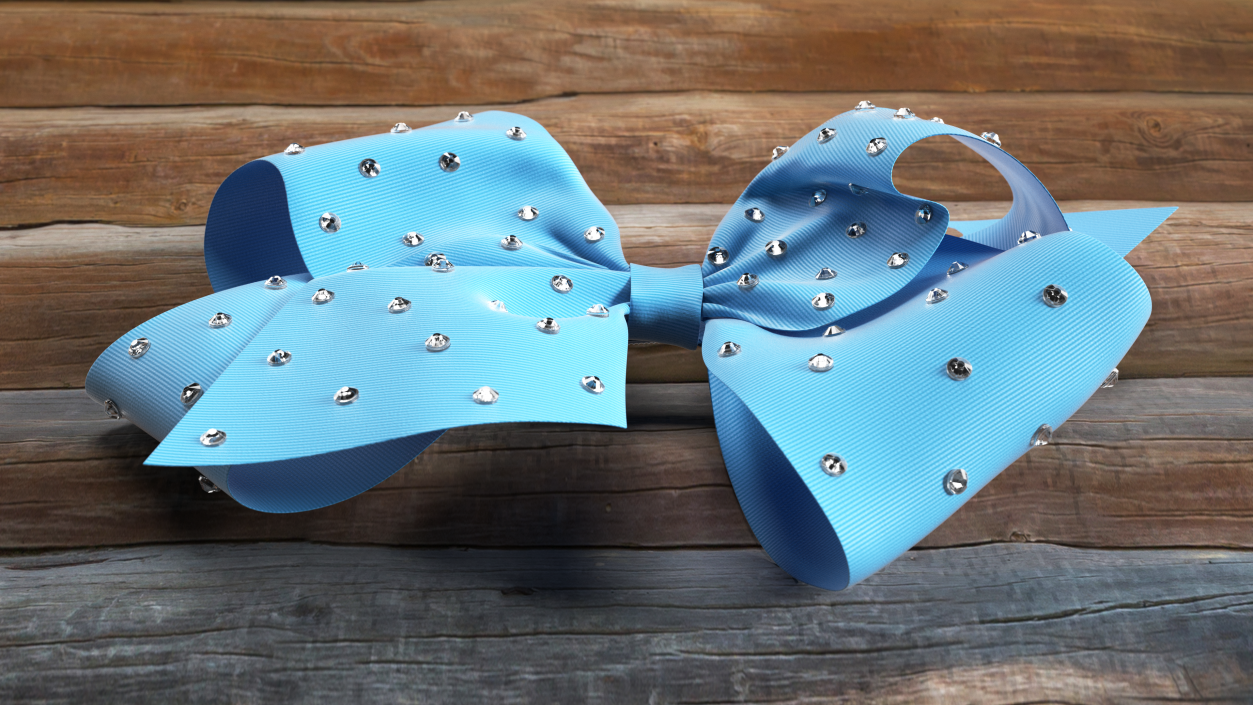 3D Large Hair Bow with Rhinestones