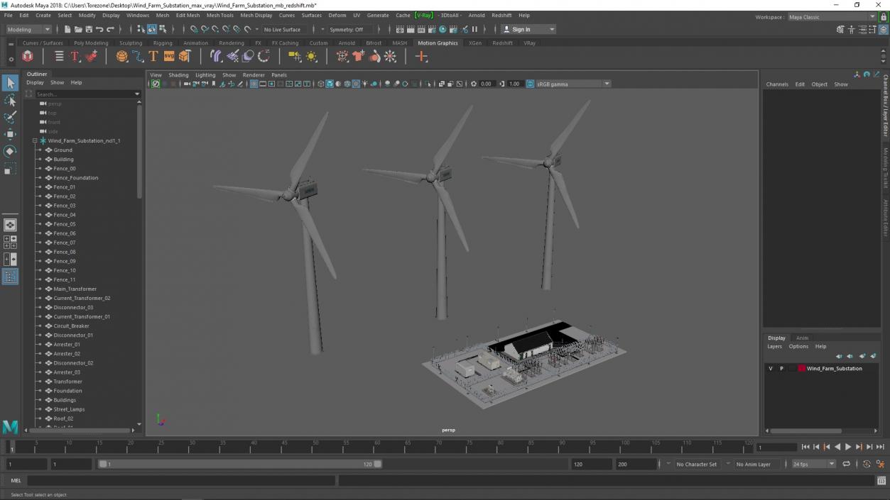 3D model Wind Farm Substation