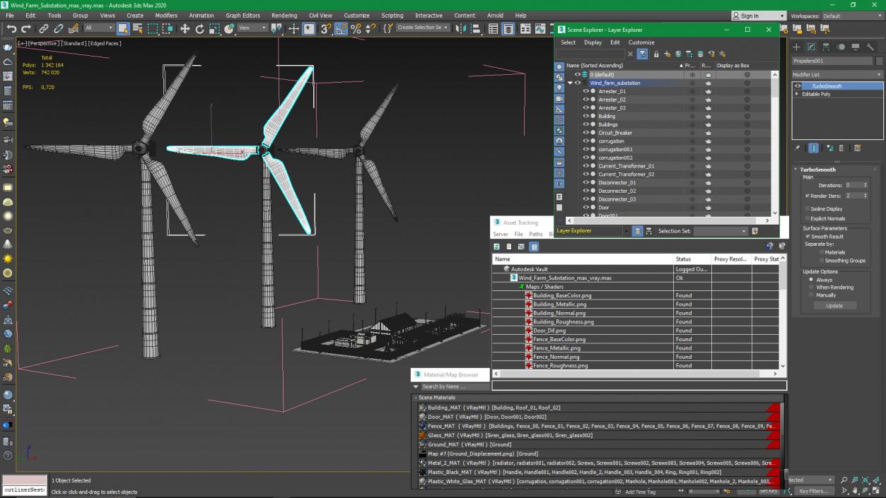 3D model Wind Farm Substation