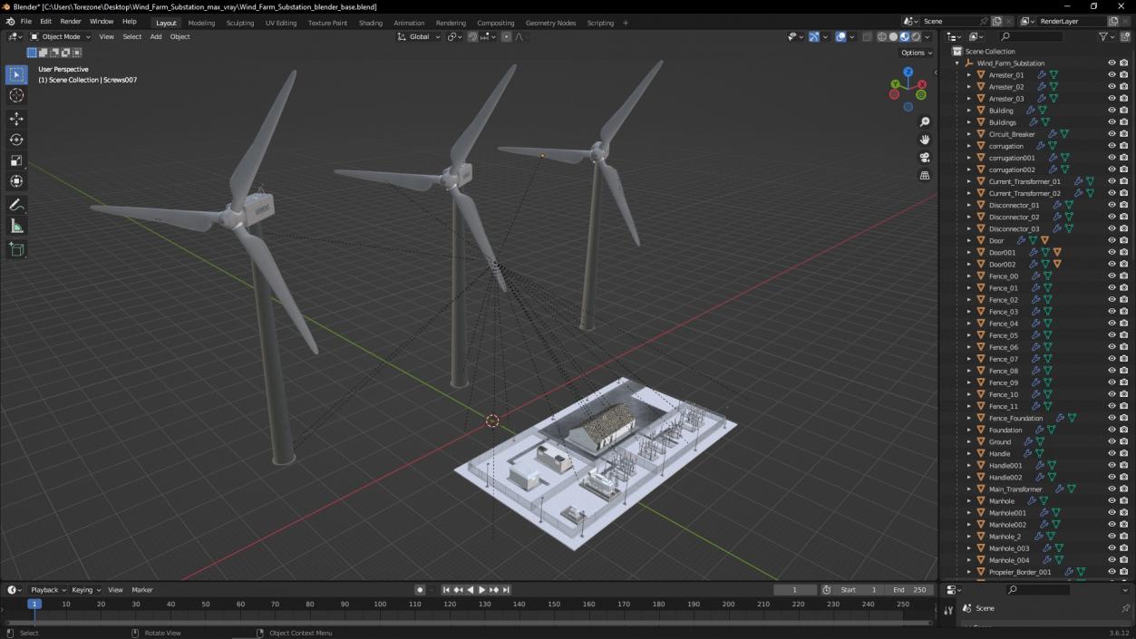 3D model Wind Farm Substation