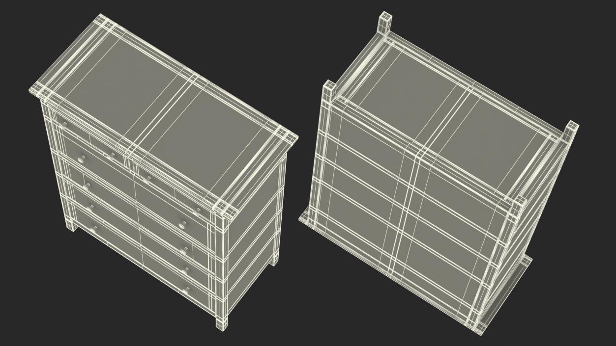 6 Drawer Ikea Chest Dark Gray 3D model