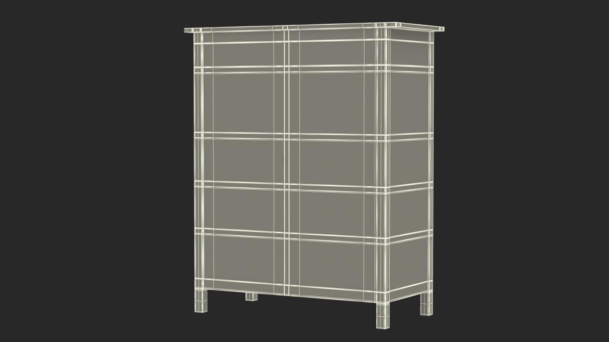 6 Drawer Ikea Chest Dark Gray 3D model