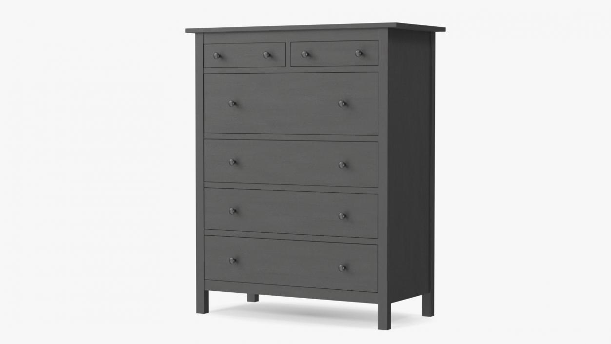 6 Drawer Ikea Chest Dark Gray 3D model