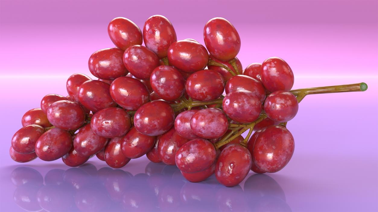 Cluster of Pink Grapes 3D