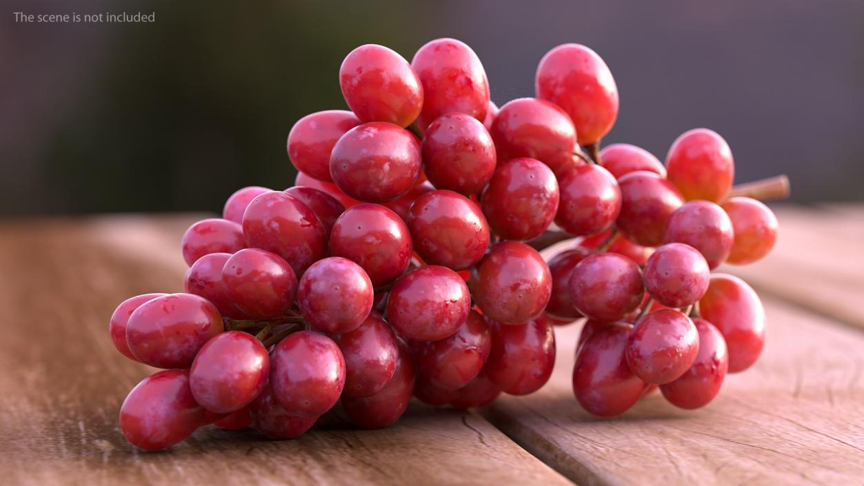 Cluster of Pink Grapes 3D